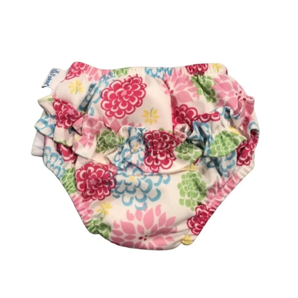 iPlay 6m (10-18lbs) UPF 50+ Floral Print Ruffle Swim Diaper